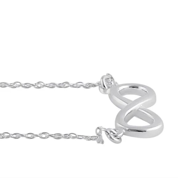 Sterling Silver Small Infinity Sign Necklace New - Picture 4 of 5